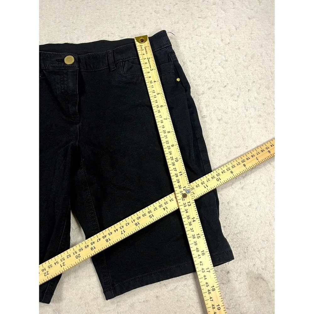 Chicos Bermuda Shorts Womens 00 Black Cotton Stretch Low Rise Casual‎ Wear